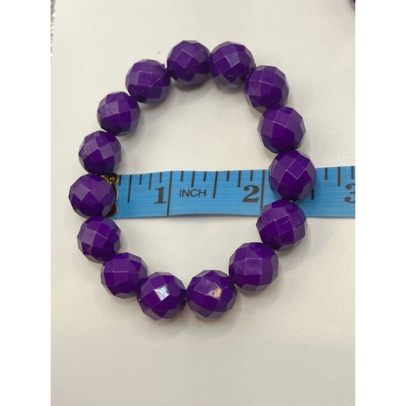 Purple Crystal Beaded Stretch Bracelet 3 Piece Set! - Picture 9 of 9